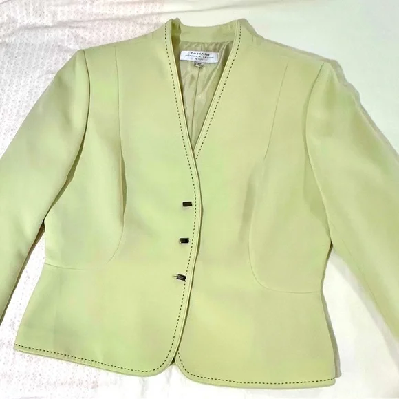 Tahari Jacket Green Pistachio Size 16P - Picture 5 of 12